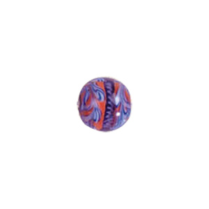 Color lined Flower pattern Lampworked Glass Beads 6274