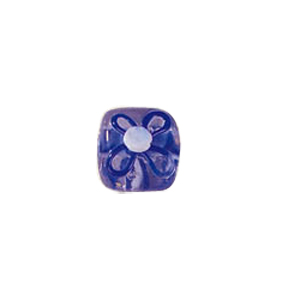 Tree and Flower design decorated Lampworked Glass Beads 6402
