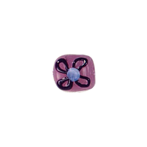 Tree and Flower design decorated Lampworked Glass Beads 6405
