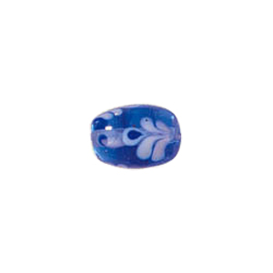 Tree and Flower design decorated Lampworked Glass Beads 6414