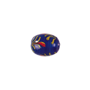 Tree and Flower design decorated Lampworked Glass Beads 6426