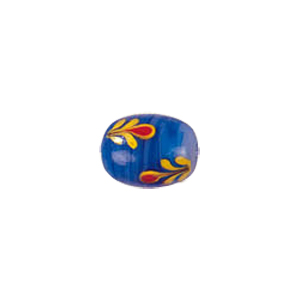 Tree and Flower design decorated Lampworked Glass Beads 6427