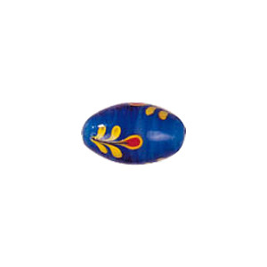 Tree and Flower design decorated Lampworked Glass Beads 6428