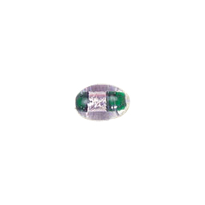 Color lined Silver foiled Glass Beads 6497
