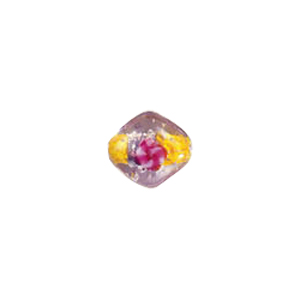 Fancy Color lined Silver foiled Glass Beads 6535