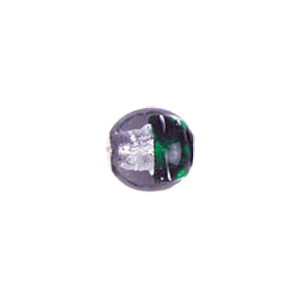 2 tone Silver foiled Glass Beads 6580