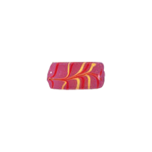 Multi colored striped Feather Glass Beads 6743