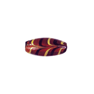 Multi colored striped Feather Glass Beads 6749