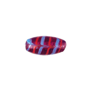 Multi colored striped Feather Glass Beads 6751