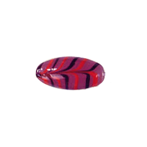 Multi colored striped Feather Glass Beads 6755