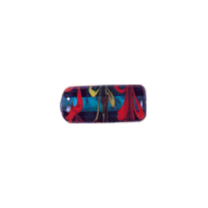Multi colored striped Feather Glass Beads 6756