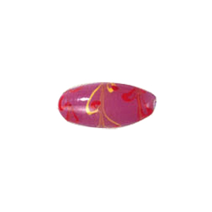 Multi colored striped Feather Glass Beads 6766