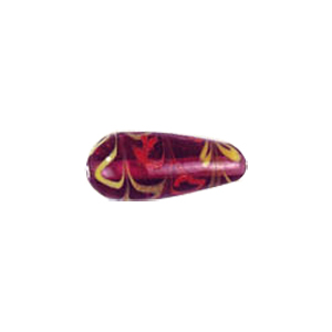 Multi colored striped Feather Glass Beads 6770