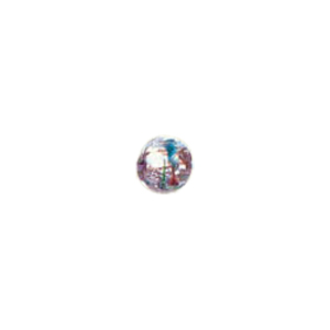 Printed and spotted Silver foiled Glass Beads 6778