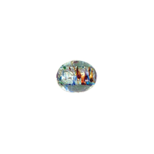 Printed and spotted Silver foiled Glass Beads 6792