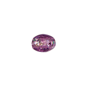 Printed and spotted Silver foiled Glass Beads 6793