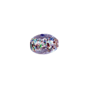 Printed and spotted Silver foiled Glass Beads 6796
