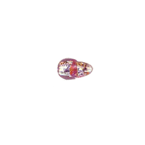 Printed and spotted Silver foiled Glass Beads 6798