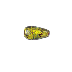 Printed and spotted Silver foiled Glass Beads 6804