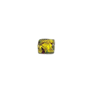 Printed and spotted Silver foiled Glass Beads 6806