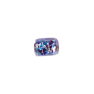 Printed and spotted Silver foiled Glass Beads 6810