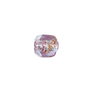 Printed and spotted Silver foiled Glass Beads 6815
