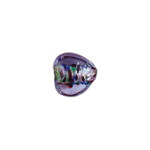 Printed and spotted Silver foiled Glass Beads 6841