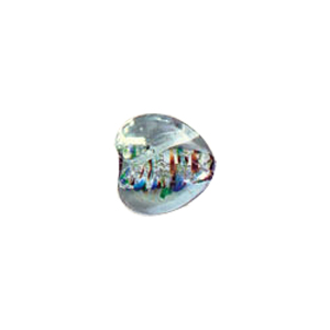 Printed and spotted Silver foiled Glass Beads 6842