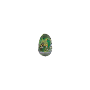 Printed and spotted Silver foiled Glass Beads 6847