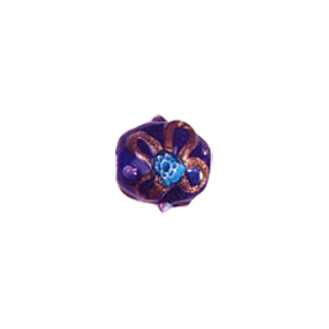 Goldstone Lampworked Glass Beads w or swirly Flowers 6973