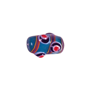 Multi layered Bumpy Beads in Evil eye pattern with stripe band 6995