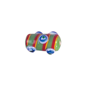 Multi layered Bumpy Beads in Evil eye pattern with stripe band 6996