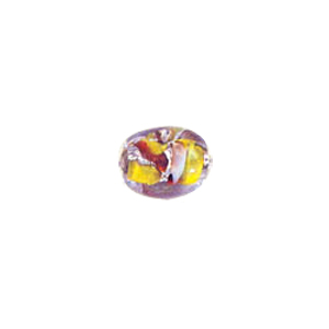 Fancy Color lined Silver foiled Glass Beads 7016