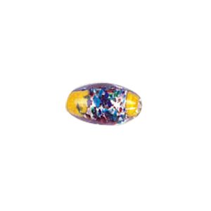 Printed and spotted Silver foiled Glass Beads 7027