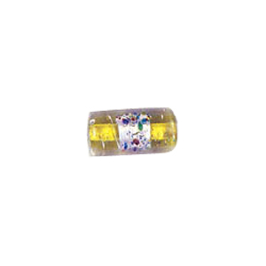 Printed and spotted Silver foiled Glass Beads 7039