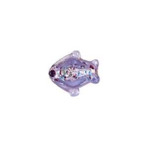 Fish shaped Silver foiled Glass Beads 7043