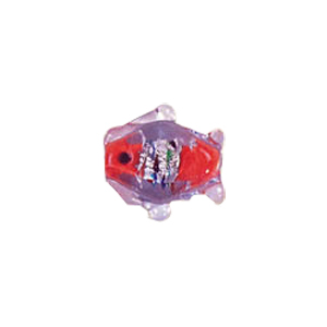 Fish shaped Silver foiled Glass Beads 7047