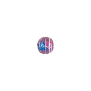 Glitter filled Glass Beads w or stripes 7166