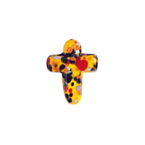Lampworked Decorative Cross Pendant 7254