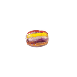 Multi Color lined and striped Lampworked Glass Beads 7282