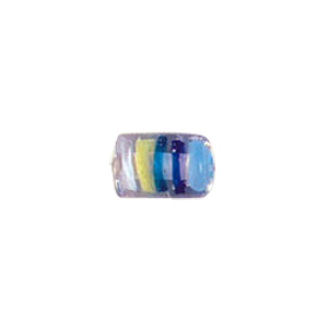 Multi Color lined and striped Lampworked Glass Beads 7293