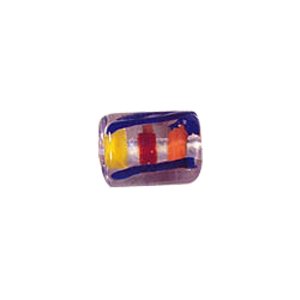 Multi Color lined and striped Lampworked Glass Beads 7308