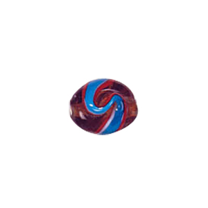 Multi Color lined and striped Lampworked Glass Beads 7344