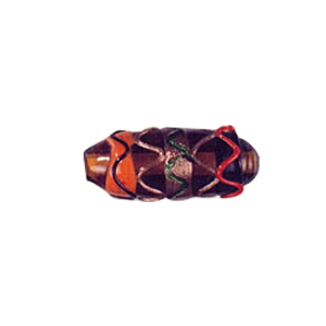 Multi Color lined and striped Lampworked Glass Beads 7345