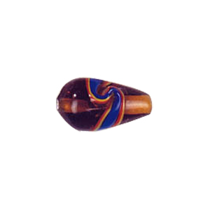 Multi Color lined and striped Lampworked Glass Beads 7352