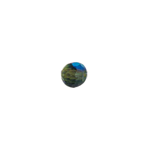 Pressed Faceted Iridescent Rainbow coating Glass Beads 7980