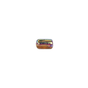 Pressed Faceted Iridescent Rainbow coating Glass Beads 7989