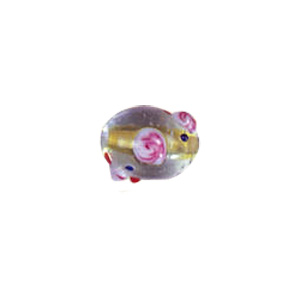 Confetti Mosaic pattern Glass Beads with color line 8061
