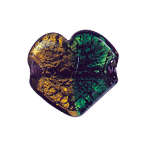 Silver foiled Furnace Glass Beads large 2 tone 8464