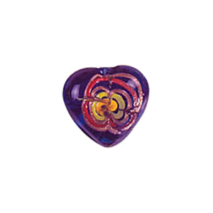 Decorative Glass Charms Hearts and Leafs 8578